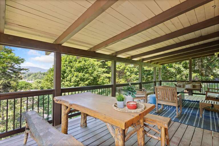 Outdoor Dining and Seating with a Mountain View