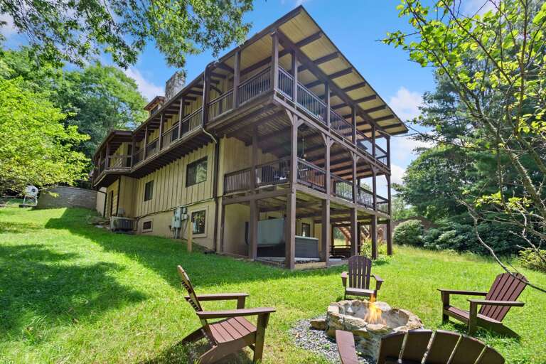 Wood Burning Fire Pit in the Back Yard