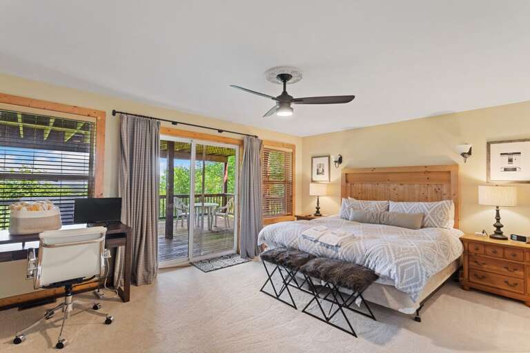 Master Bedroom on the Lower Level with a King Bed