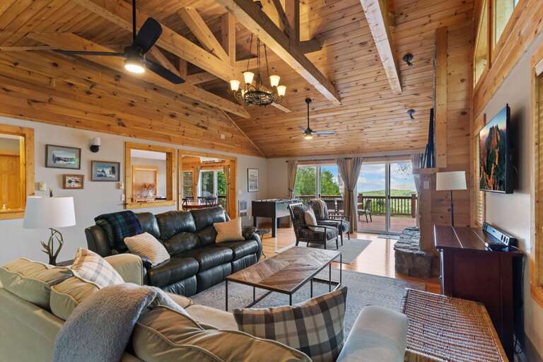 Spacious Main Floor with Vaulted Ceilings and Exposed Beams