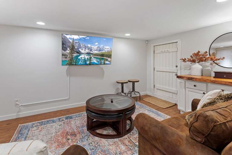 Large Roku TV in the Lower Level Sitting Room