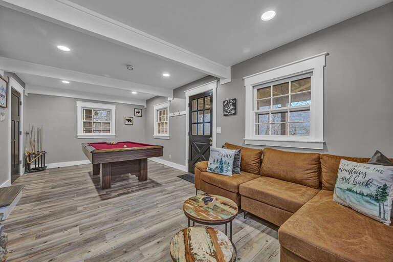 Lower Level Living Room with Pool Table
