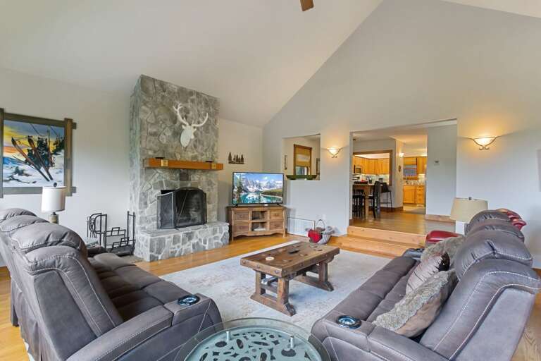 Great Room with Big Screen TV and Power Reclining Couches