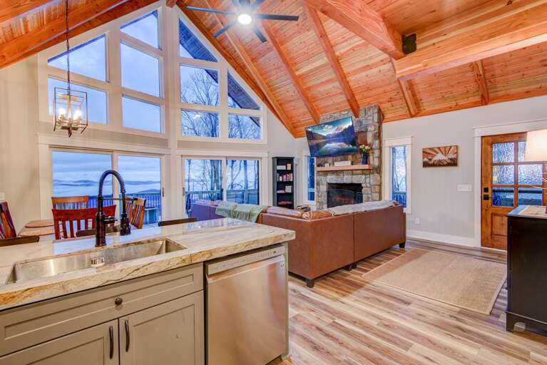 Open Concept Main Floor with Living Room, Dining Area, and Kitchen Open Concept Main Floor with Living Room, Dining Area, and Kitchen