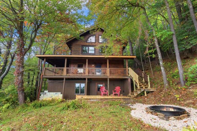 Backyard with Fire Pit