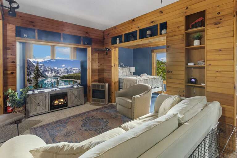 Lower Level Family Room with TV Note: The Lower Level is Accessed From an Exterior Door