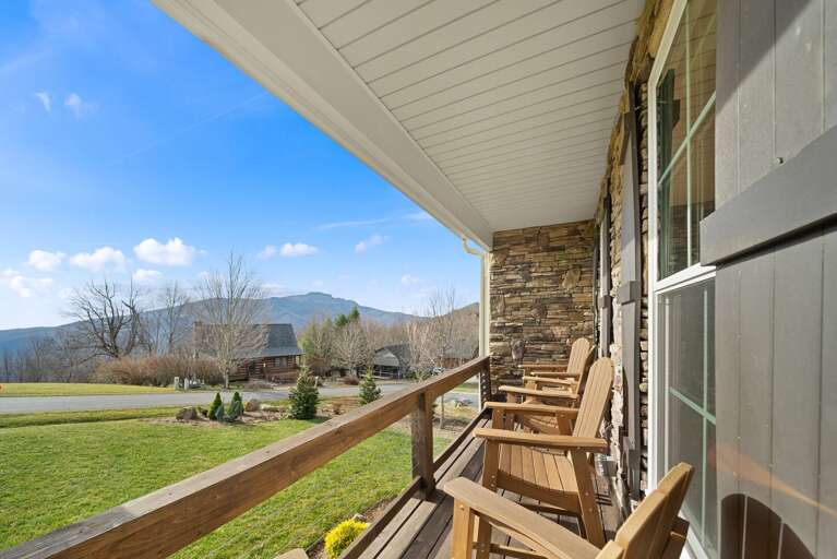 Covered Front Porch with Seating to Take in the Mountain Views