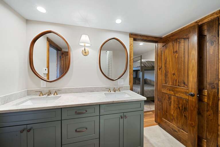 Dual Sink Vanity in the Lower Level Jack-and-Jill