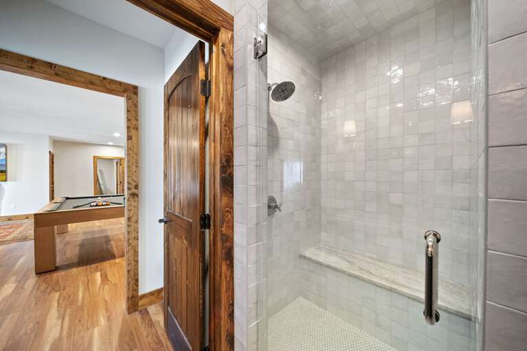 Ensuite Bathroom with a Glass Enclosed Tiled Shower