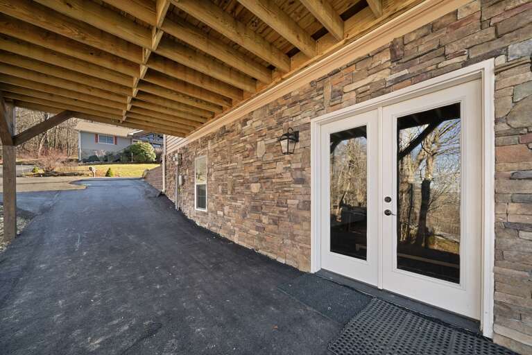 Lower Level Covered Entrance