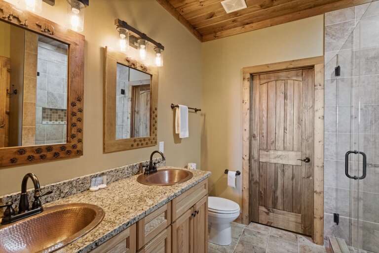 Master Bathroom with Double Vanities and Step-In Shower Master Bathroom with Double Vanities and Step-In Shower