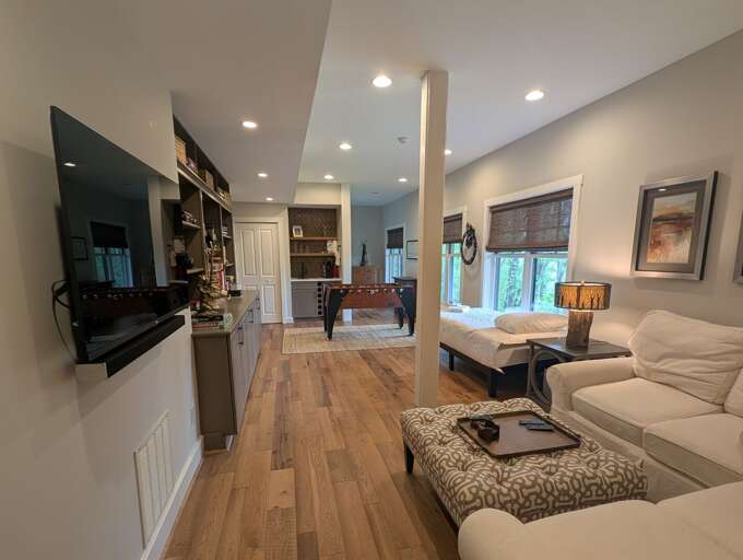 Lower Level Game and Family Room with Coffee Bar