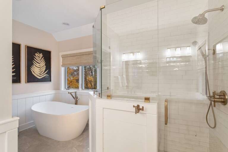 Walk-In Shower and Soaking Tub in the Master Ensuite