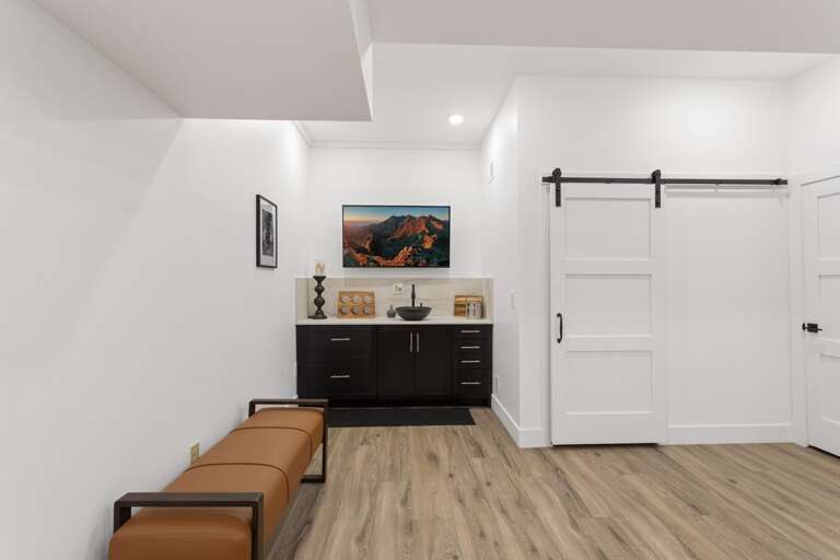 Lower Level Bar with Mounted TV Lower Level Bar with Mounted TV