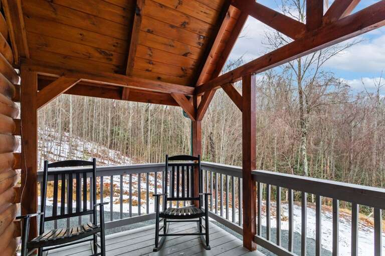 Covered Front Porch with Rocking Chairs
