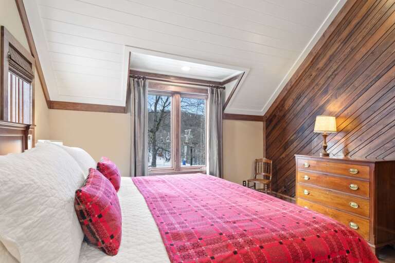 Cathedral Ceilings and View of the Slopes in the Upper Level King Bedroom