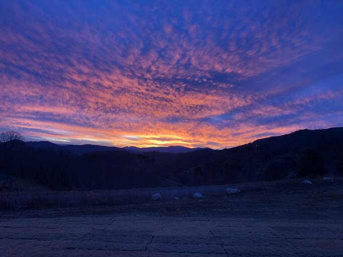 Beautiful Sunset Over the Mountains at Big Sky Cabin at Monteagle