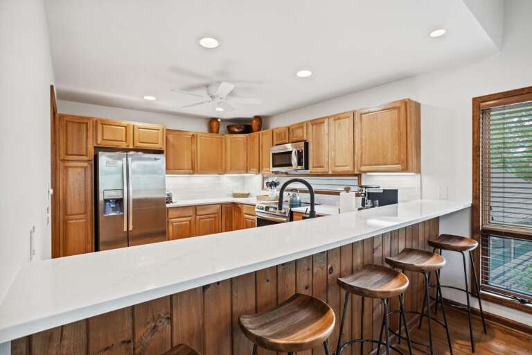 Bar Seating for Three at the Kitchen Peninsula