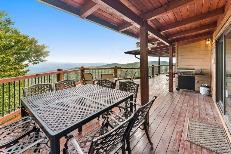 Outdoor Dining on the Covered Deck with a Gas Grill