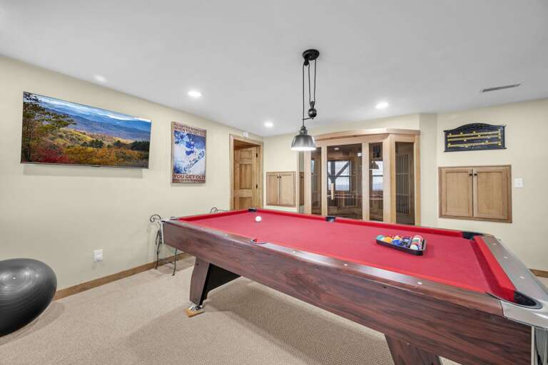 Pool Table and Sauna on Lower Level