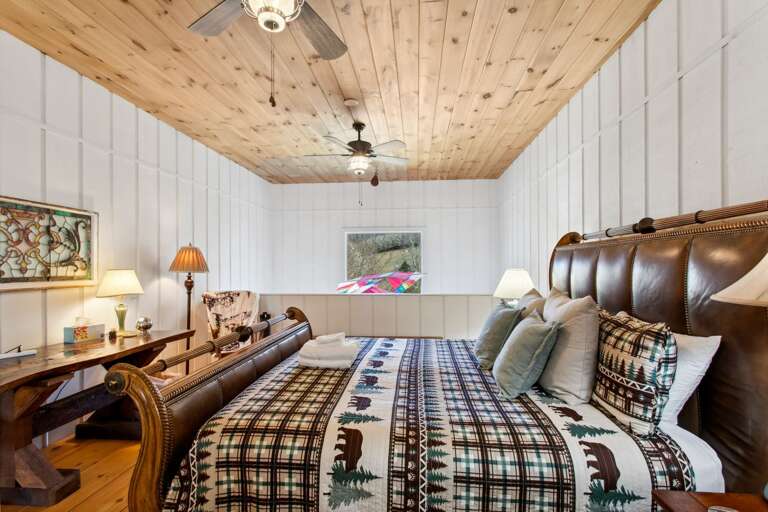 Loft Master Bedroom with King Bed and Writing Desk