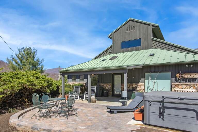 Back Patio with Outdoor Dining and a Hot Tub