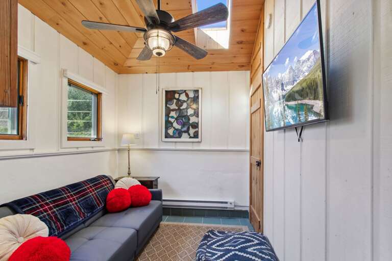 TV Sitting Room off the Game Room with a Full Size Futon