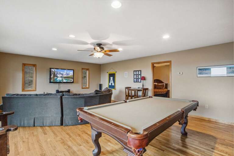 Lower Level Game Room with Pool Table