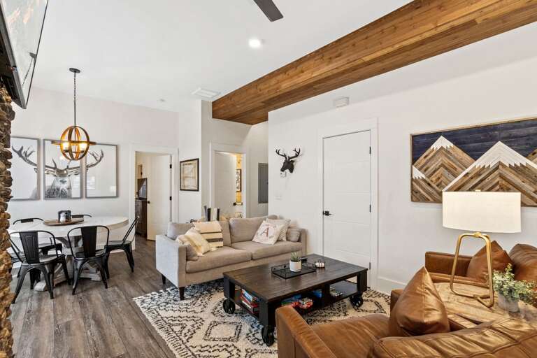 Cozy Living Room with Adjacent Dining Area