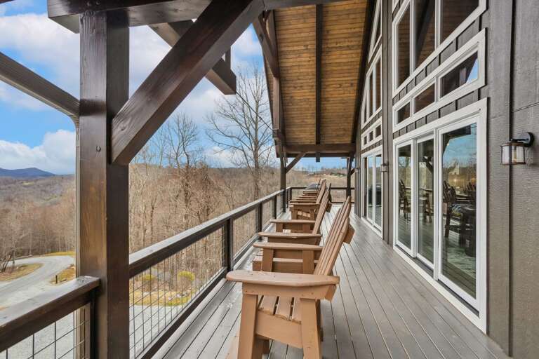 Covered Deck with Adirondack Seating to Take in the Views