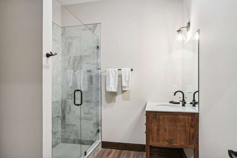 Full Bathroom with Step-In Shower on the Lower Level