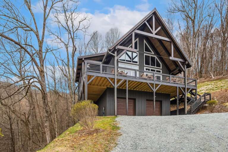 Gravel Driveway Leading to the Parking Area and Garage