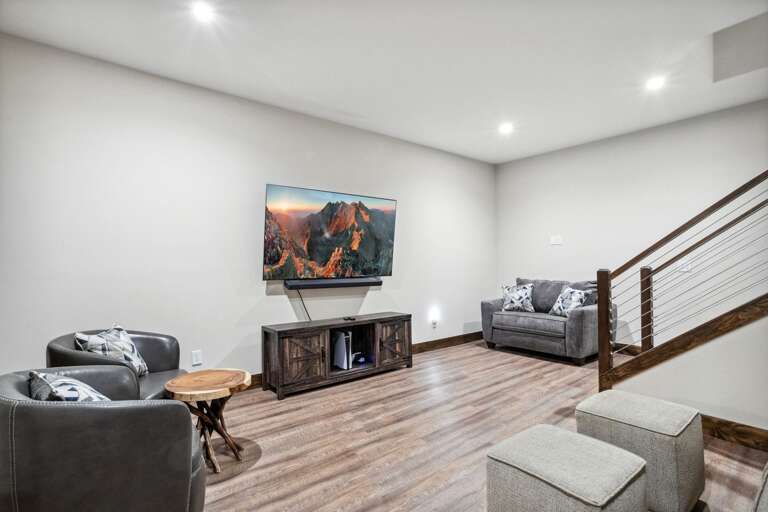 Lower Level Den with TV and PlayStation