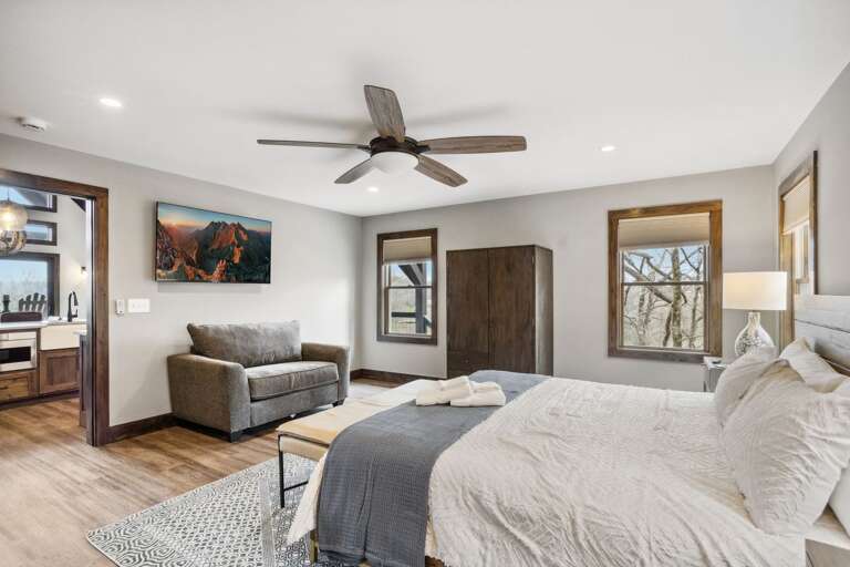 Master Bedroom with TV and Private Ensuite