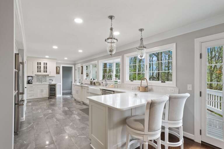Bright Open Kitchen with Bar Seating