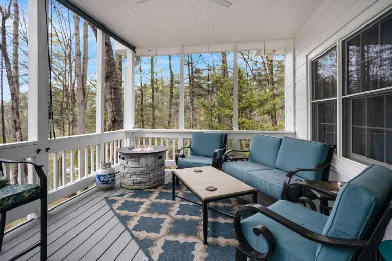 Comfortable Sitting Area in the Screen-In Porch