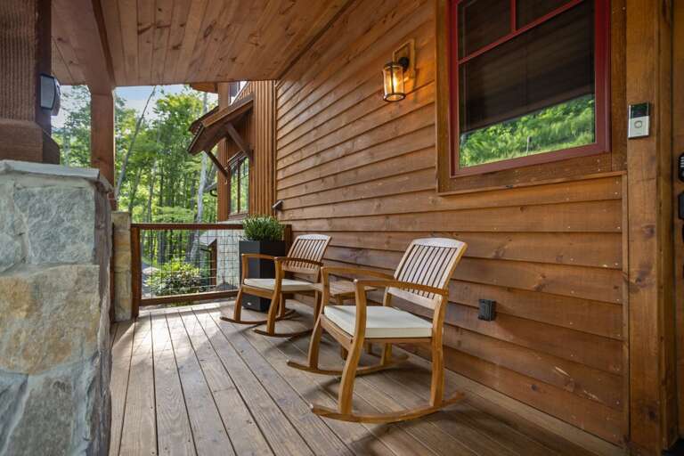 Covered Front Entrance with Rocking Chairs