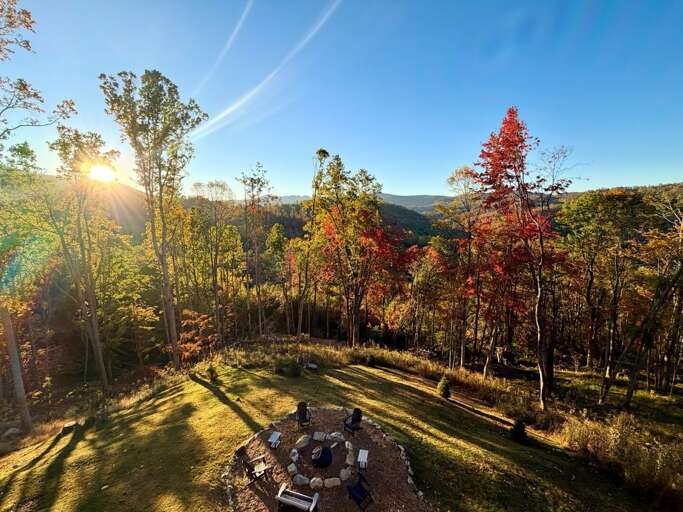 Incredible Views from the Porch over the Mountains and Fire-pit