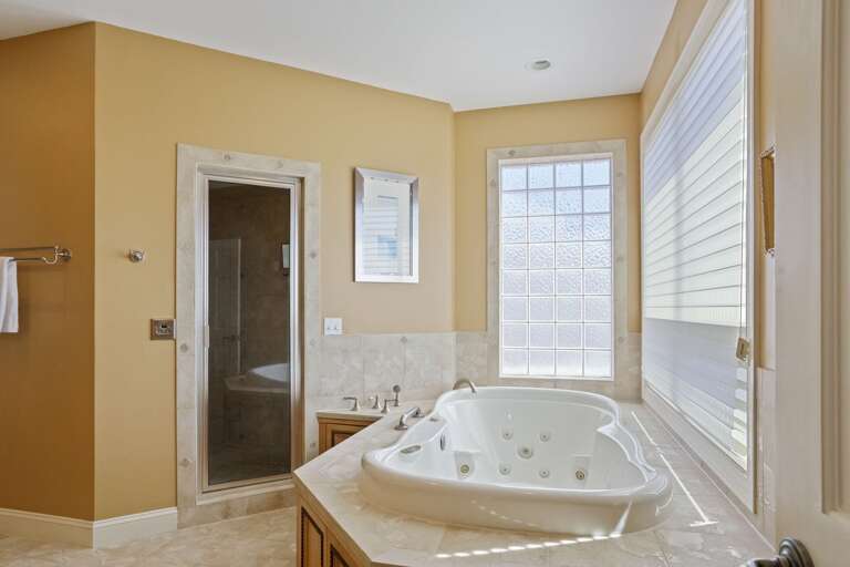 Master Bedroom with Steamer Shower and Large Soaking Tub (Note - The Jets Are Not Operational)