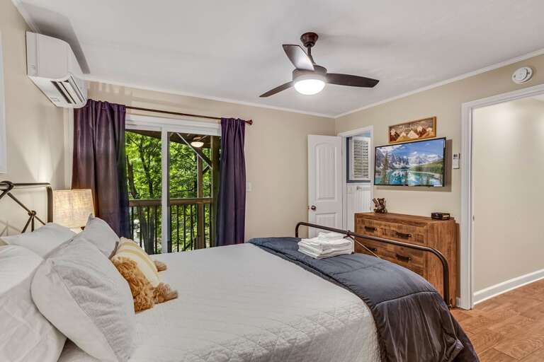 Lower Level Queen Bedroom with TV and Private Ensuite