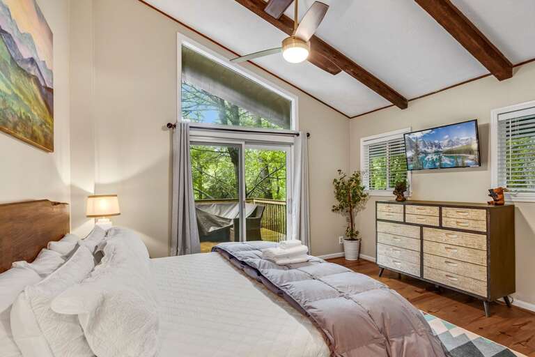 Main Floor Master Bedroom with King Bed and TV