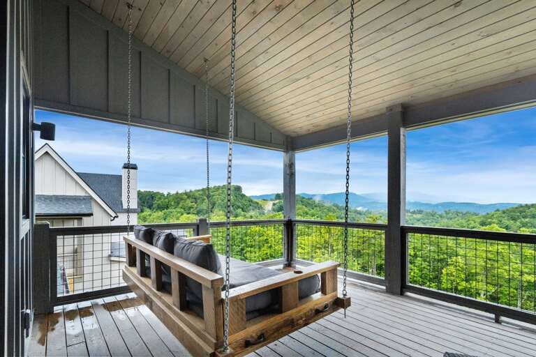 Covered Deck with a Swing Daybed Covered Deck with a Swing Daybed