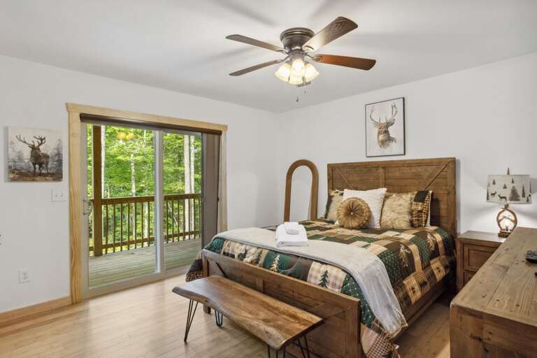 Lower Level Queen Bedroom with Deck Access