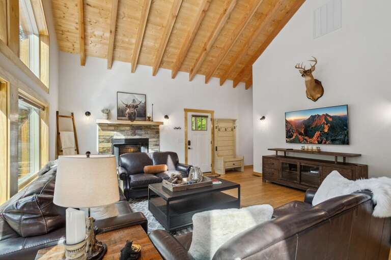 Living Room with Comfortable Furniture and TV