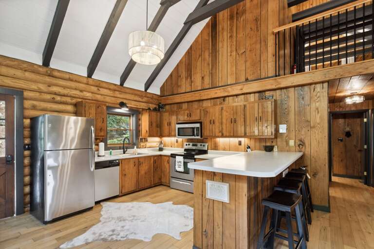 Open Kitchen with Stainless Steel Appliances