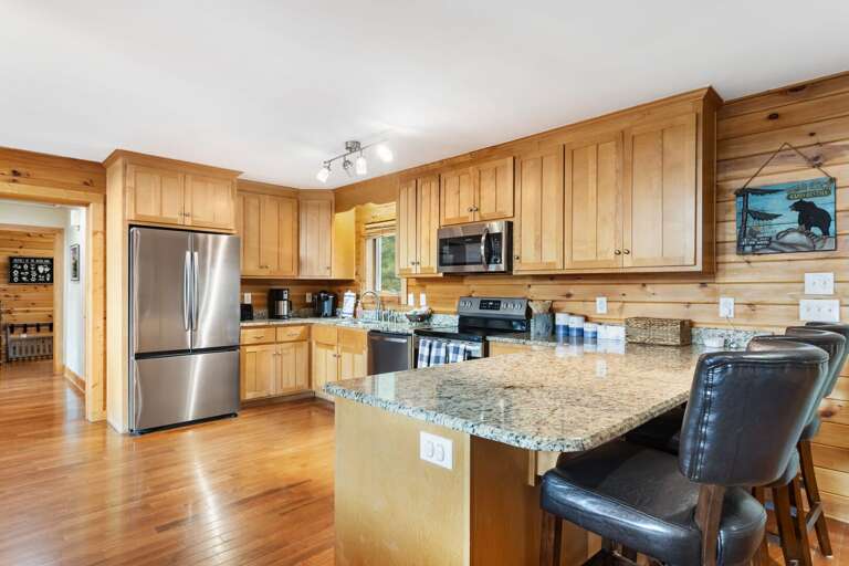 Kitchen with Seating for Three at the Bar