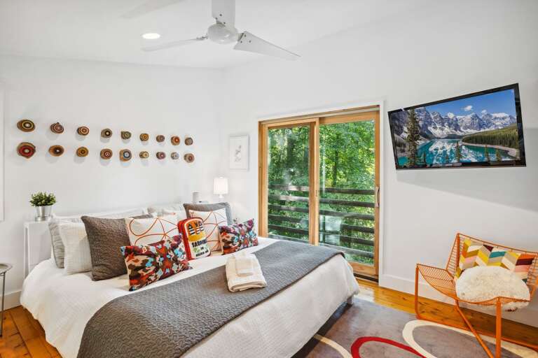 Loft Bedroom with King Bed and TV
