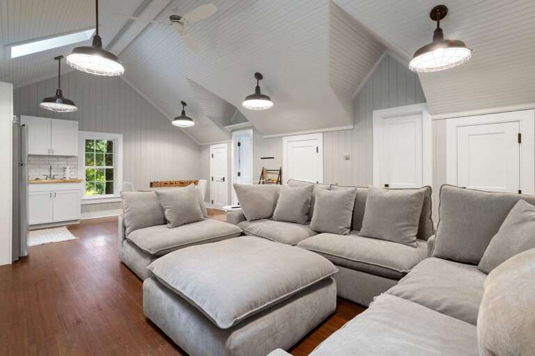 Comfortable Plush Sofa in the Carriage House Comfortable Plush Sofa in the Carriage House