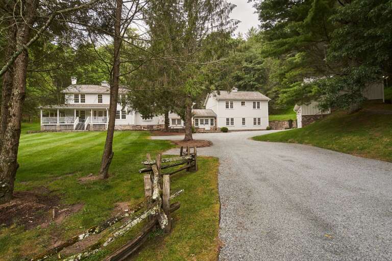 Rural House With Driveway And Trees Rural House With Driveway And Trees