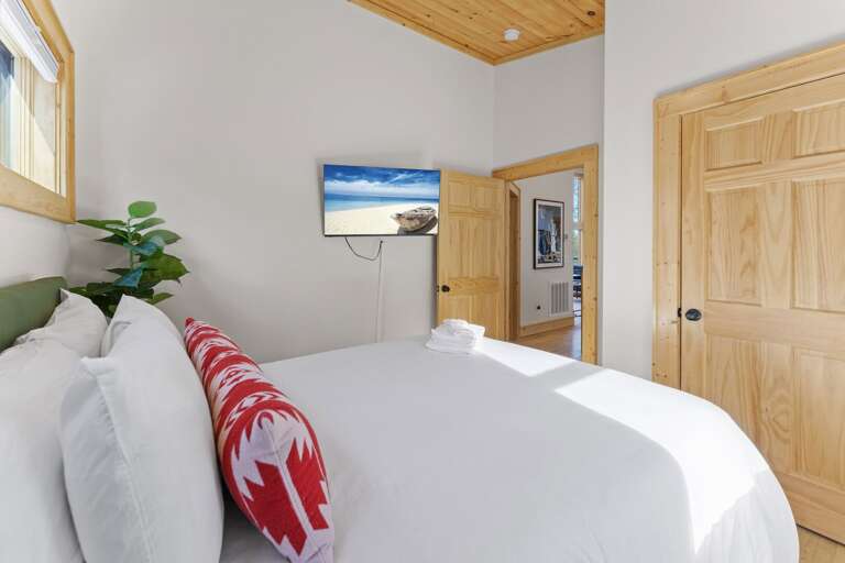 Main Level Queen with TV and Hallway Bathroom